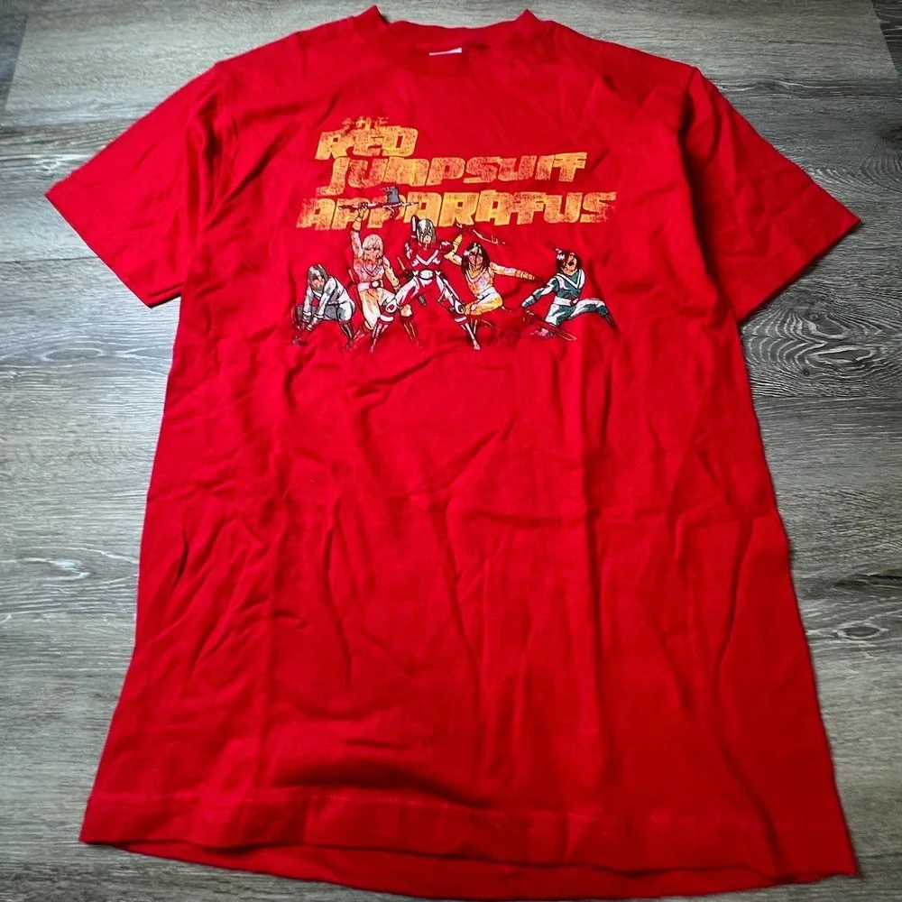 Vintage Red Jumpsuit Apparatus Shirt Mens M Red Graphic Band Tee Emo Pop Punk